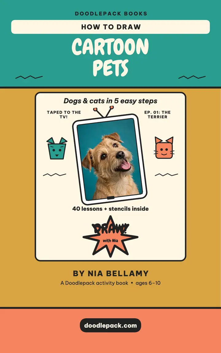 Cartoon pets drawing guide ebook template