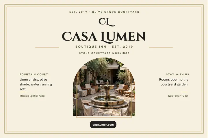 Casa Lumen Inn monogram postcard template