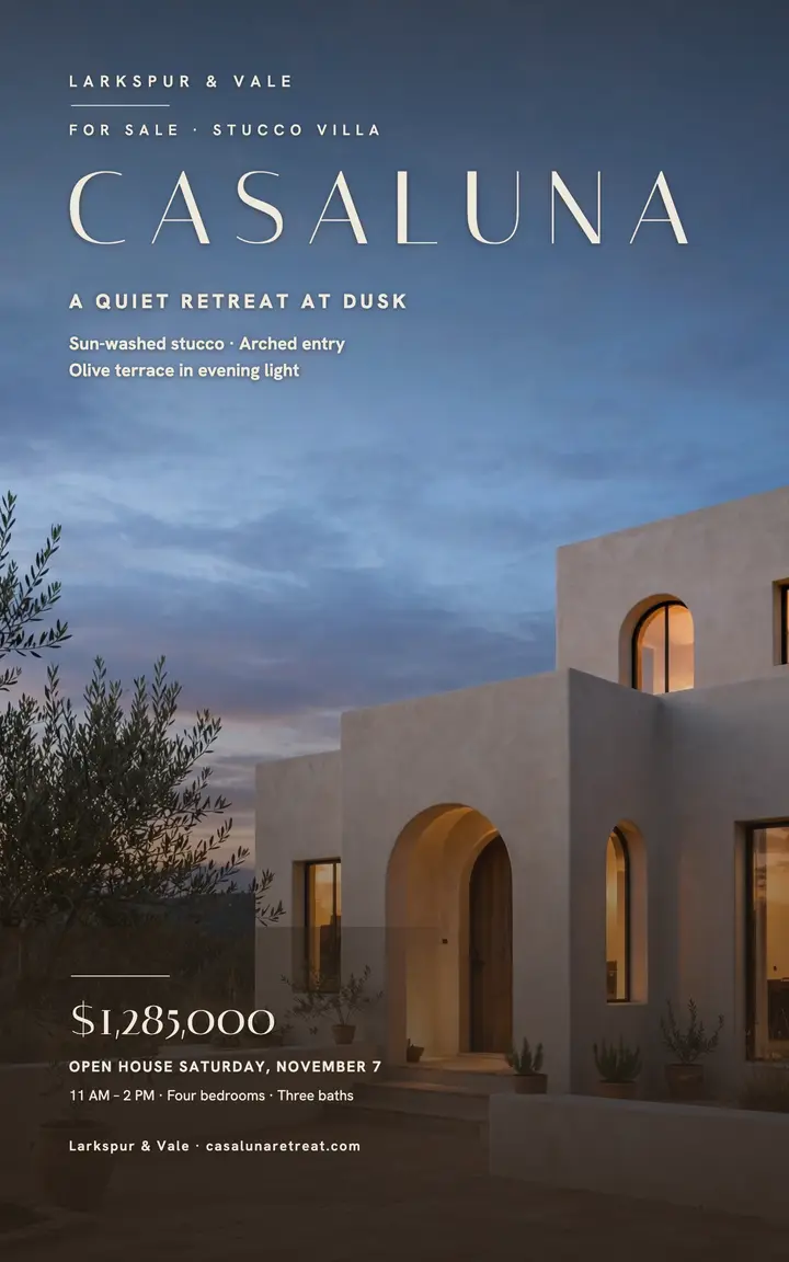 Casaluna villa listing cover template