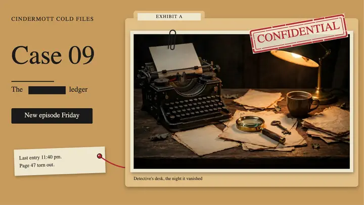 Cindermott Cold Files case file thumbnail template