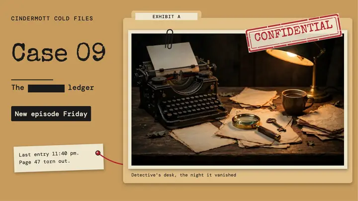 Cindermott Cold Files case file thumbnail template