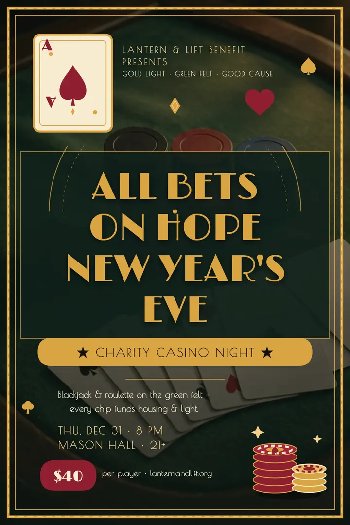 Lantern and Lift casino benefit poster template