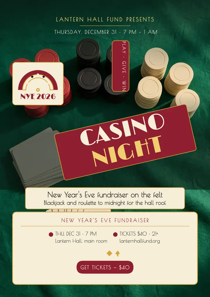 Lantern Hall Fund casino night flyer template