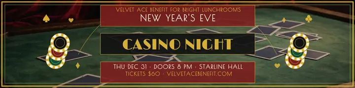 Velvet Ace casino night New Year banner template