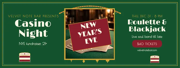 Velvet Note Bar New Year's Eve casino cover: new year's eve casino night cover template