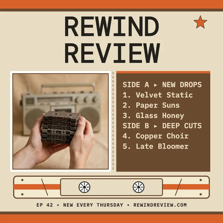 Rewind Review cassette album podcast cover template