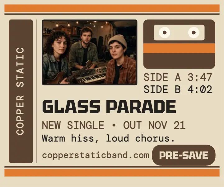 Copper Static cassette single ad: single drop ad template