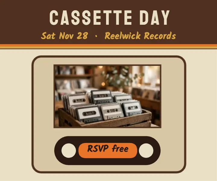 Reelwick Records cassette store day banner ad: cassette store day ad template