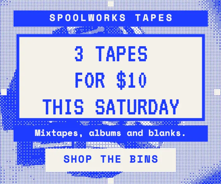 Spoolworks cassette tapes sale ad template