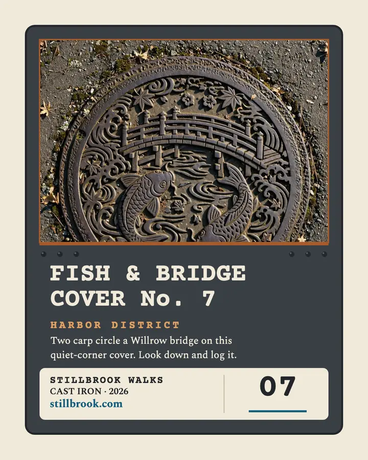 Fish bridge cover city card, Stillbrook template