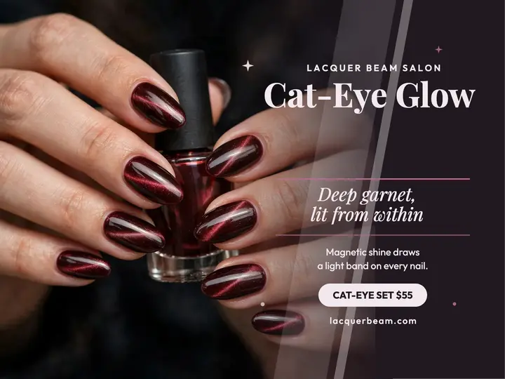 Lacquer Beam cat-eye manicure slide template