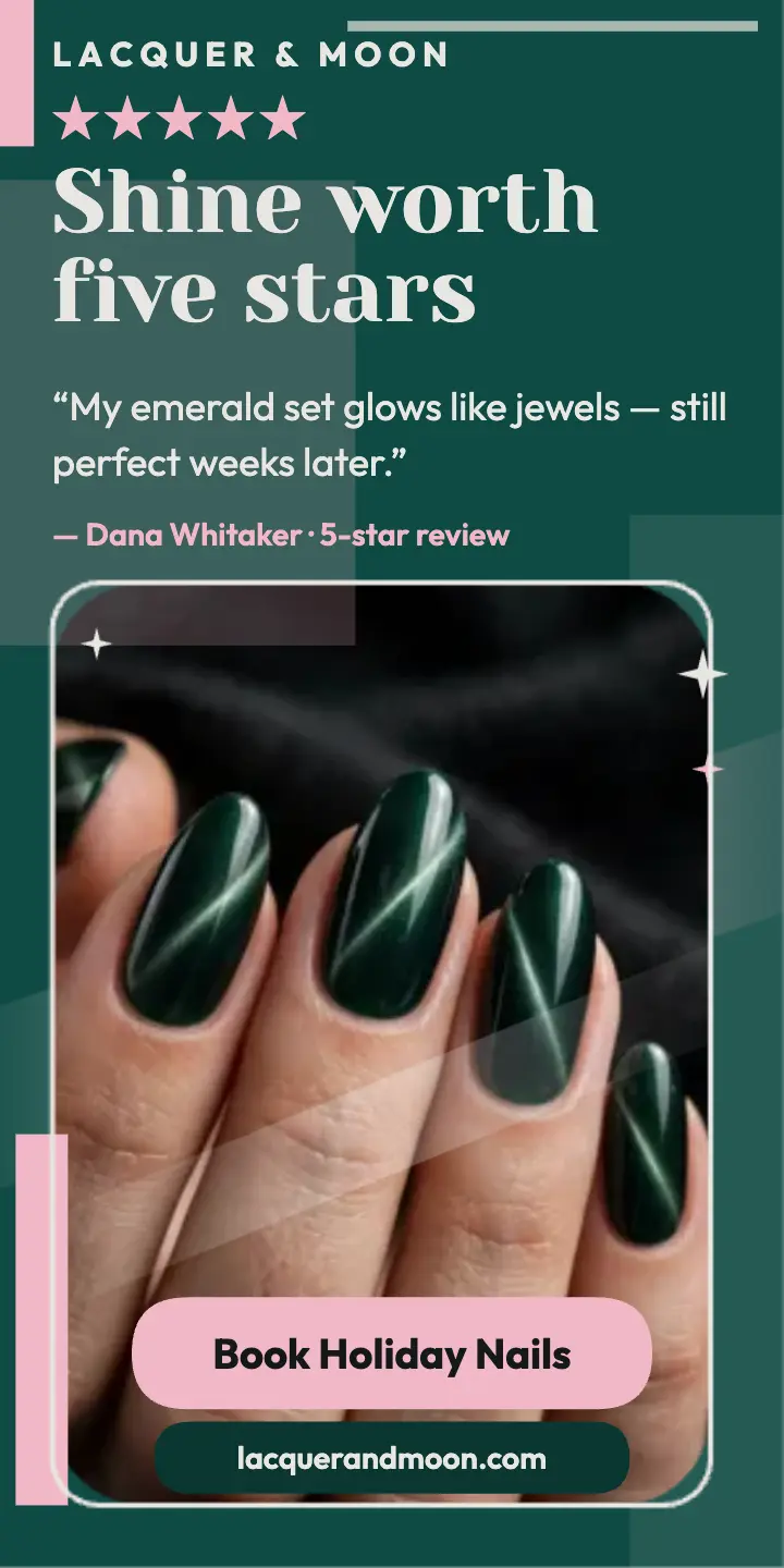 Lacquer and Moon cat-eye review ad template
