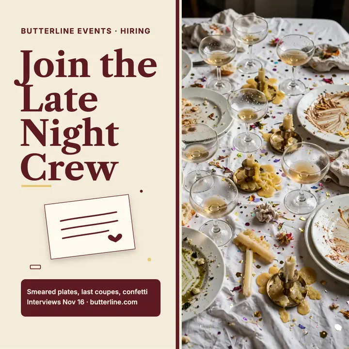 Butterline late-night crew hiring cover: catering hiring cover template