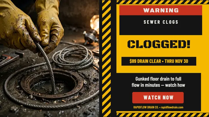 Caution clogs ahead drain thumbnail template