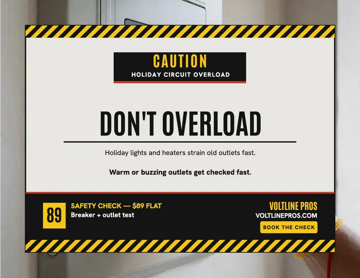 Voltline Pros holiday safety check flyer template