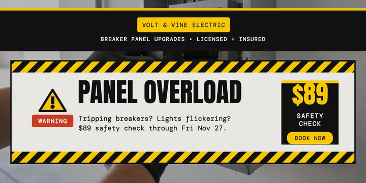 Volt and Vine panel upgrade warning post template