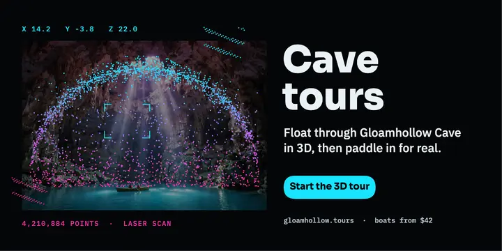 Gloamhollow cave tours 3D walkthrough post template