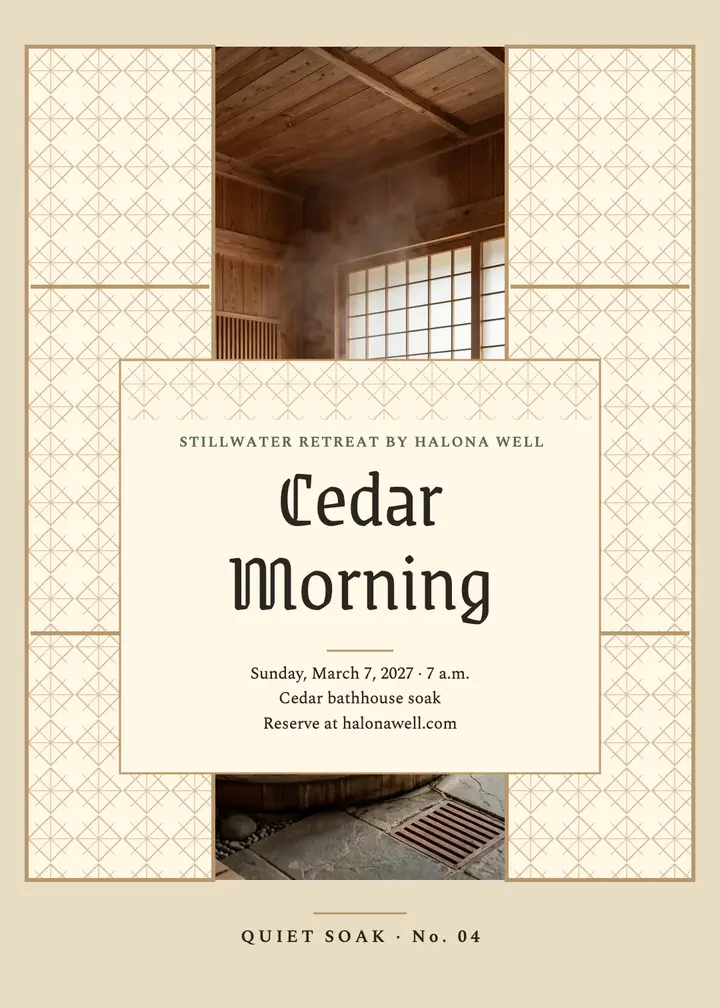 Stillwater cedar morning retreat invitation template