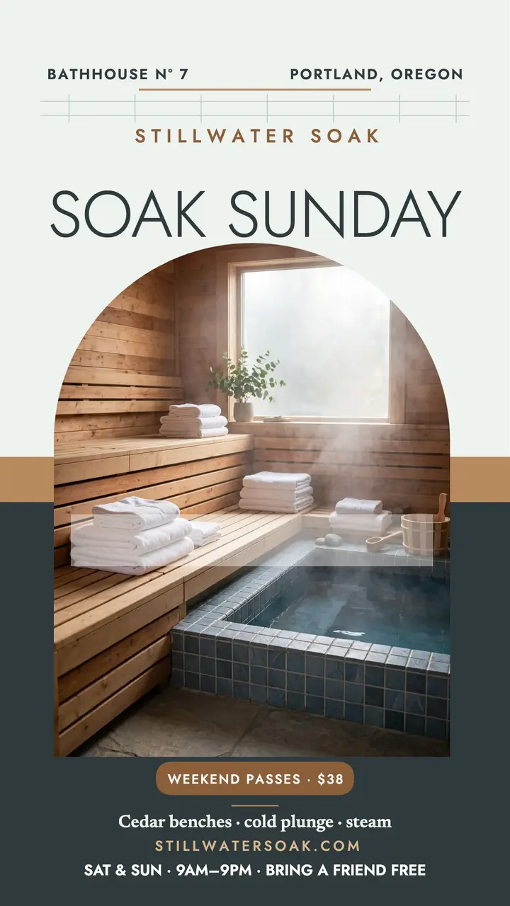 Stillwater Soak Sunday story template