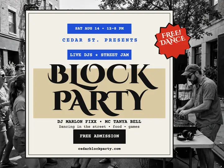 Cedar Block Party slide: block party slide template