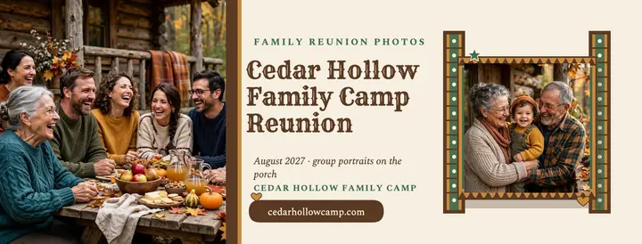 Cedar Hollow family camp reunion cover template