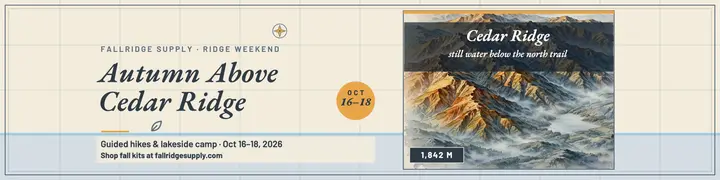 Fallridge fall getaway banner, Cedar Ridge template