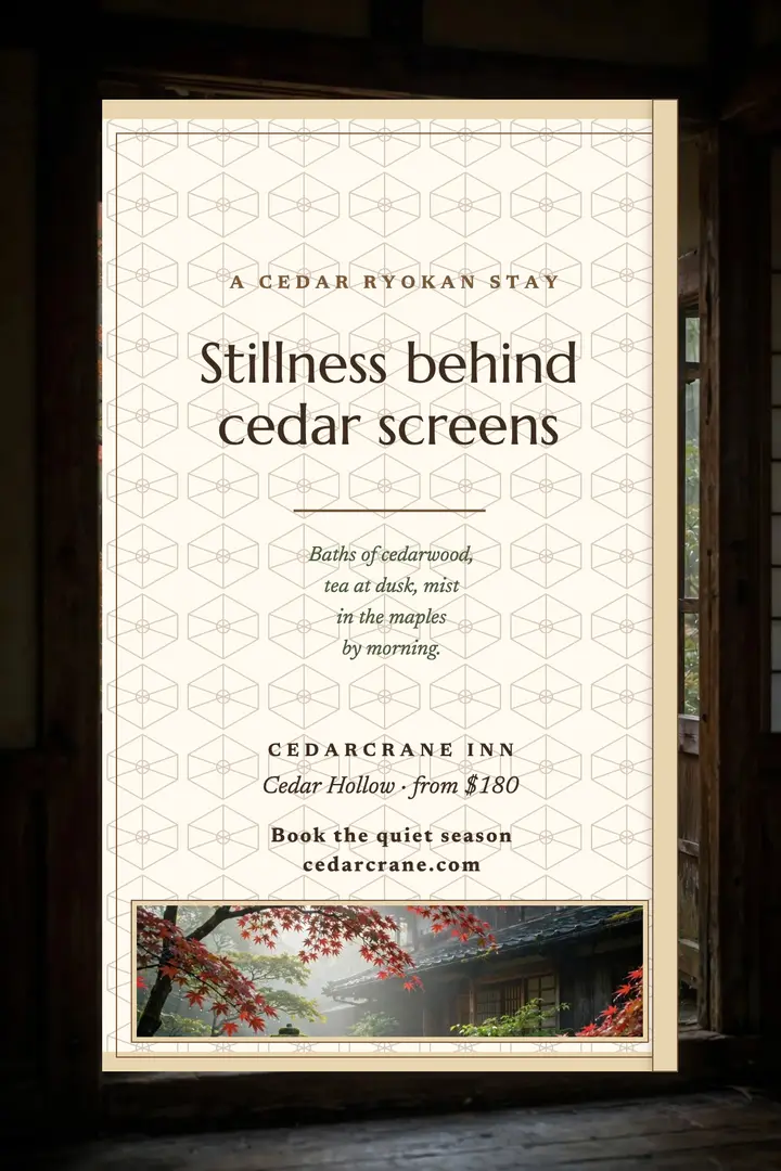 Cedarcrane ryokan lattice poster template