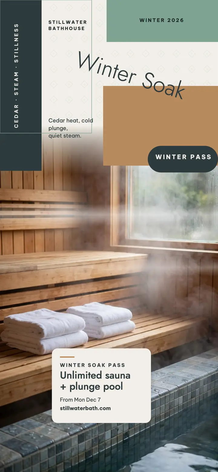 Stillwater Bathhouse winter soak wallpaper template