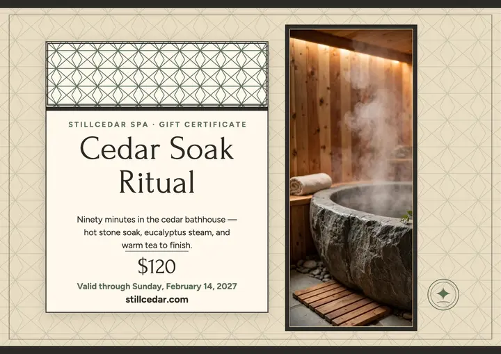 Stillcedar cedar soak gift certificate template