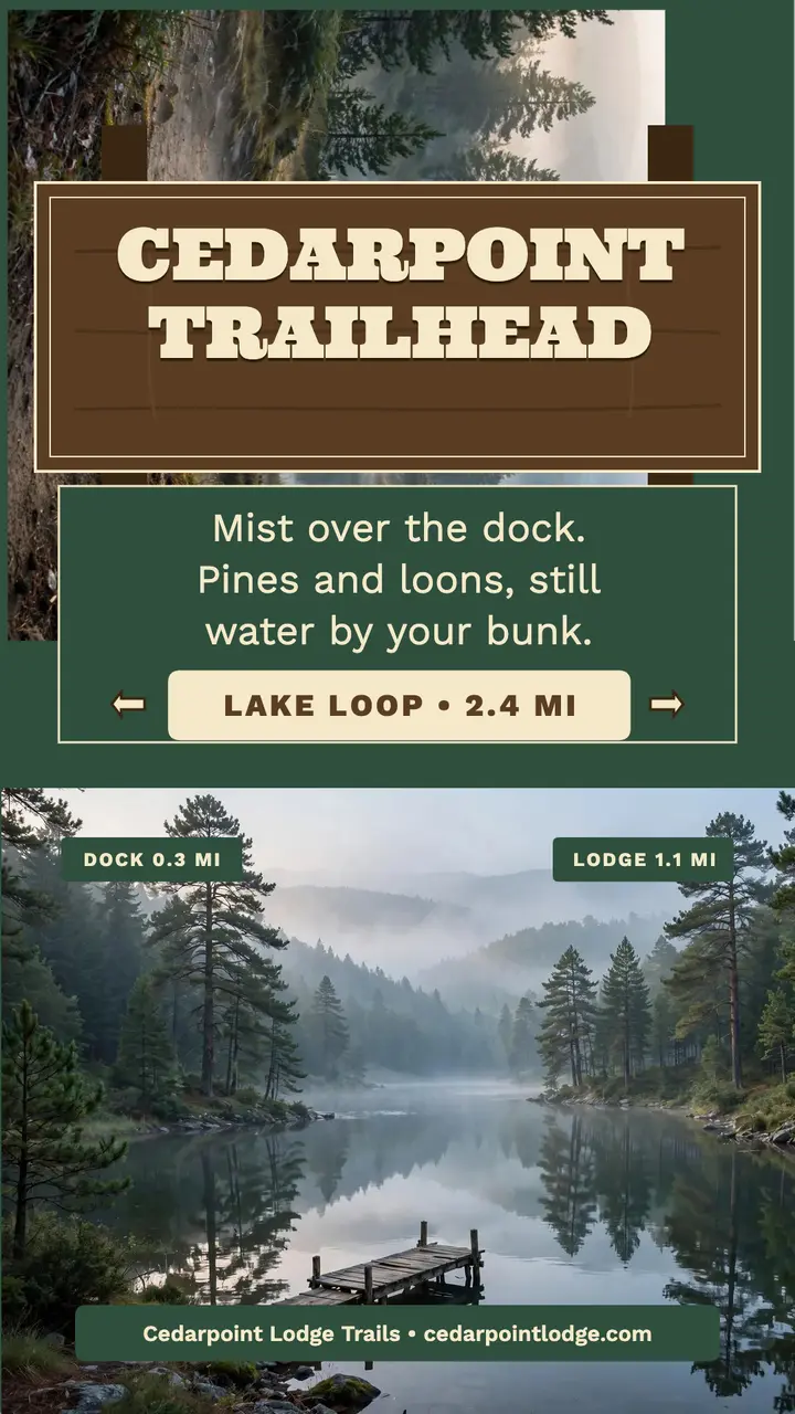 Cedarpoint trailhead lodge story template