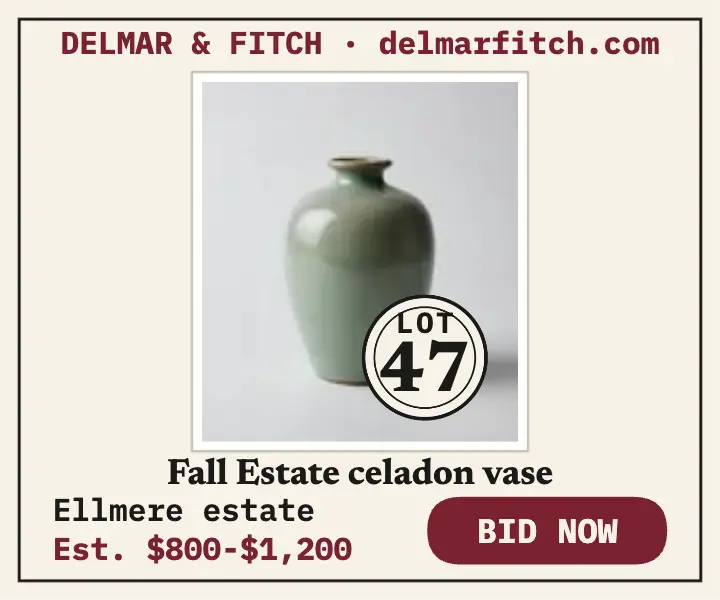 Celadon vase estate auction lot ad template