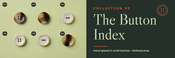 Kilnbead ceramic button collection specimen header template