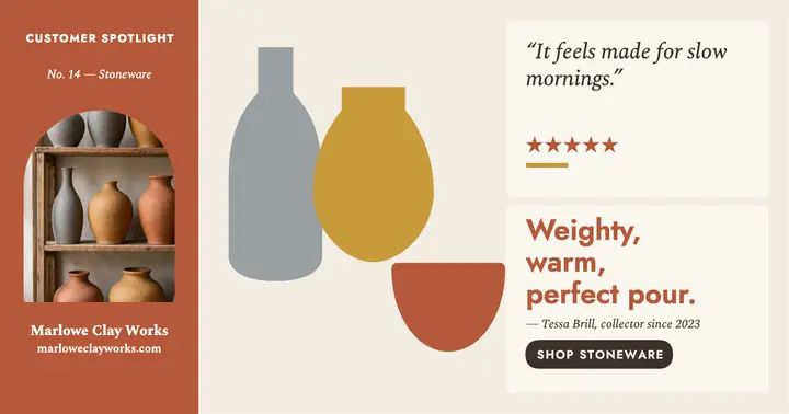 Marlowe Clay Works customer spotlight review template