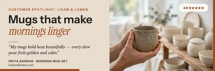Loam and Lumen ceramic review header template