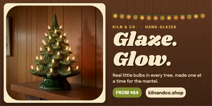 Kiln & Co ceramic tree glow post: ceramic christmas tree post template