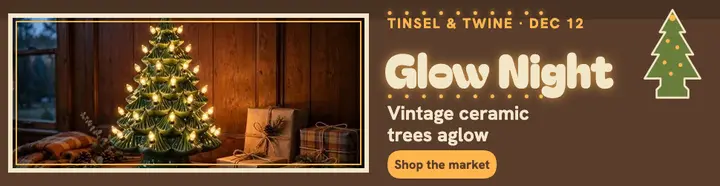 Tinsel and Twine glow night billboard: holiday market billboard template