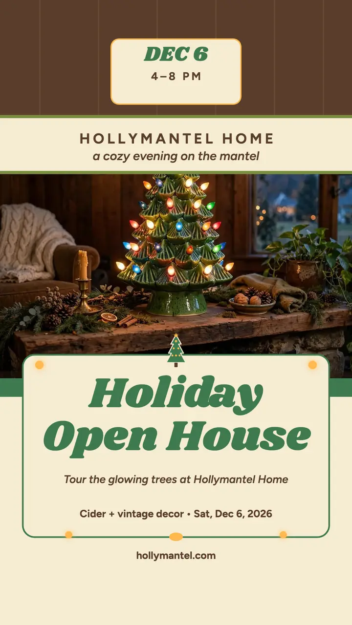 Hollymantel Home holiday open house story template