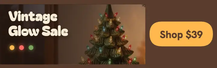 Glowmantel Vintage Glow Sale banner: christmas tree sale mobile banner template