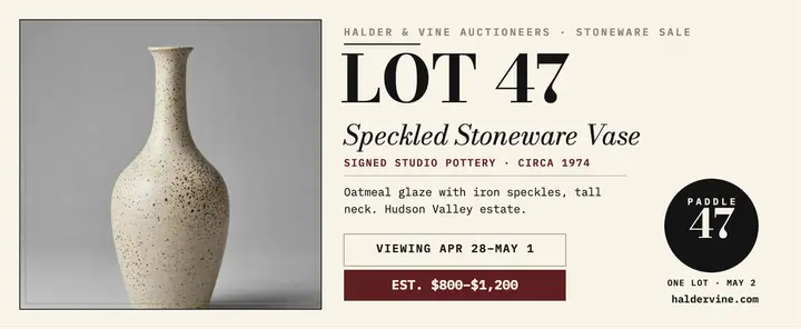 Speckled vase auction lot voucher template