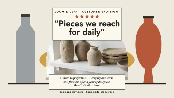 Loom and Clay customer spotlight thumbnail template