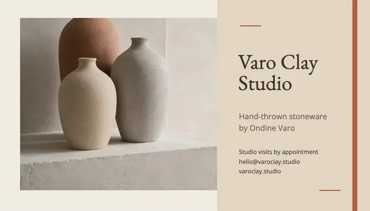 Ceramics studio business card, quiet luxury template