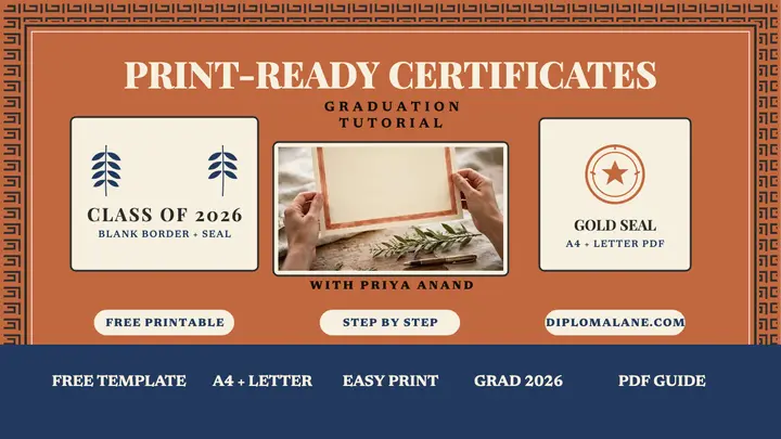 Diploma Lane certificate craft thumbnail template
