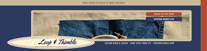 Loop and Thimble chain-stitch banner template