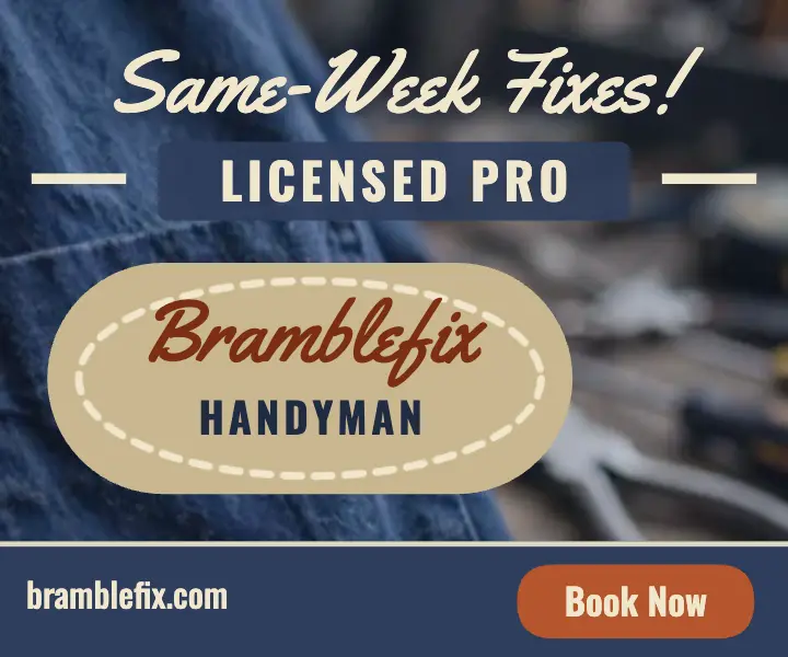 Bramblefix handyman stitched patch ad template