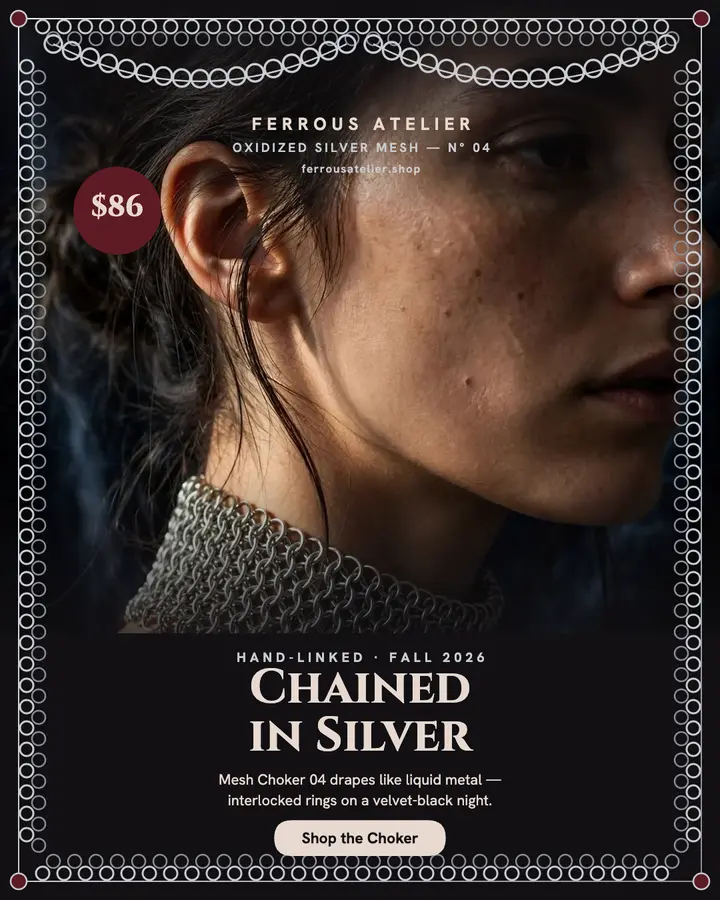 Ferrous chainmail choker fashion post template