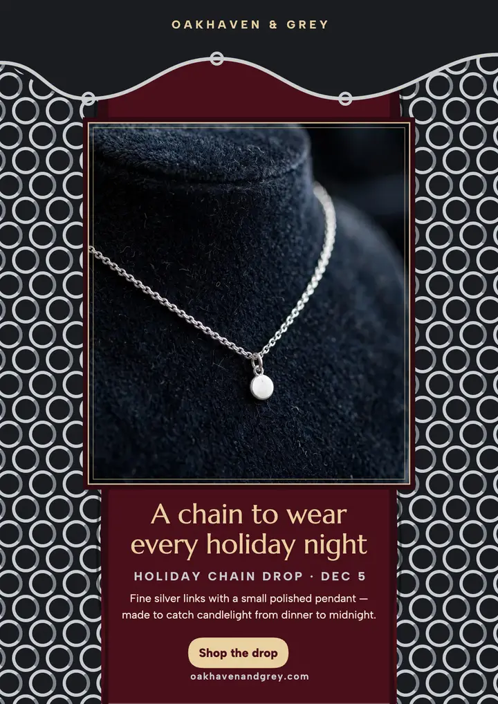 Oakhaven holiday chain drop flyer template