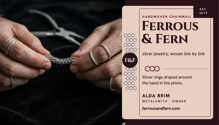 Ferrous and Fern chainmail card template