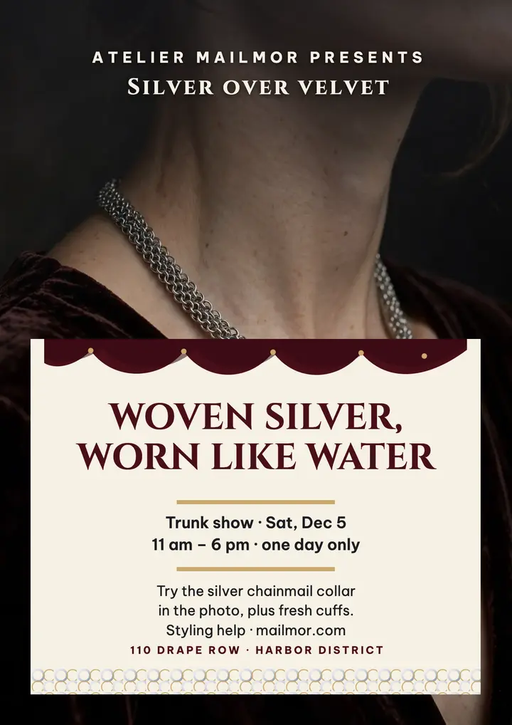 Mailmor chainmail trunk show flyer template