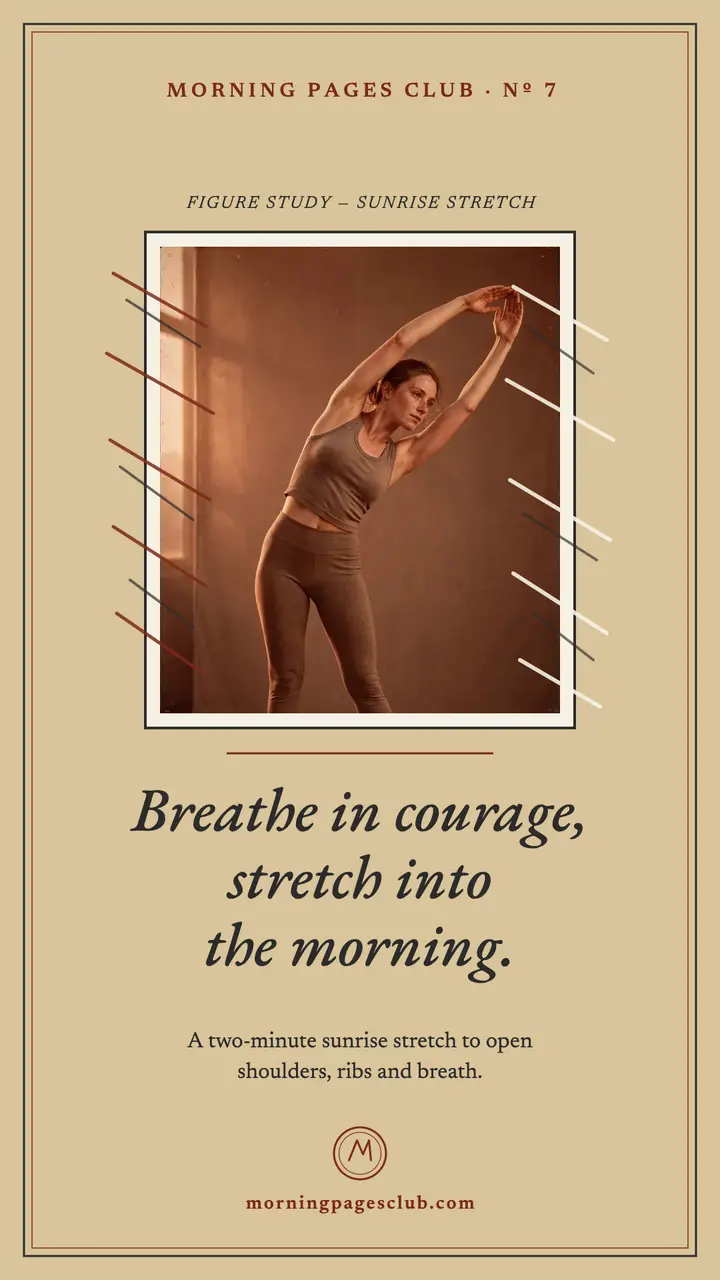 Morning stretch chalk affirmation story: wellness affirmation story template