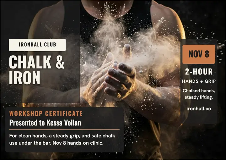 Ironhall chalk workshop certificate: chalk workshop certificate template